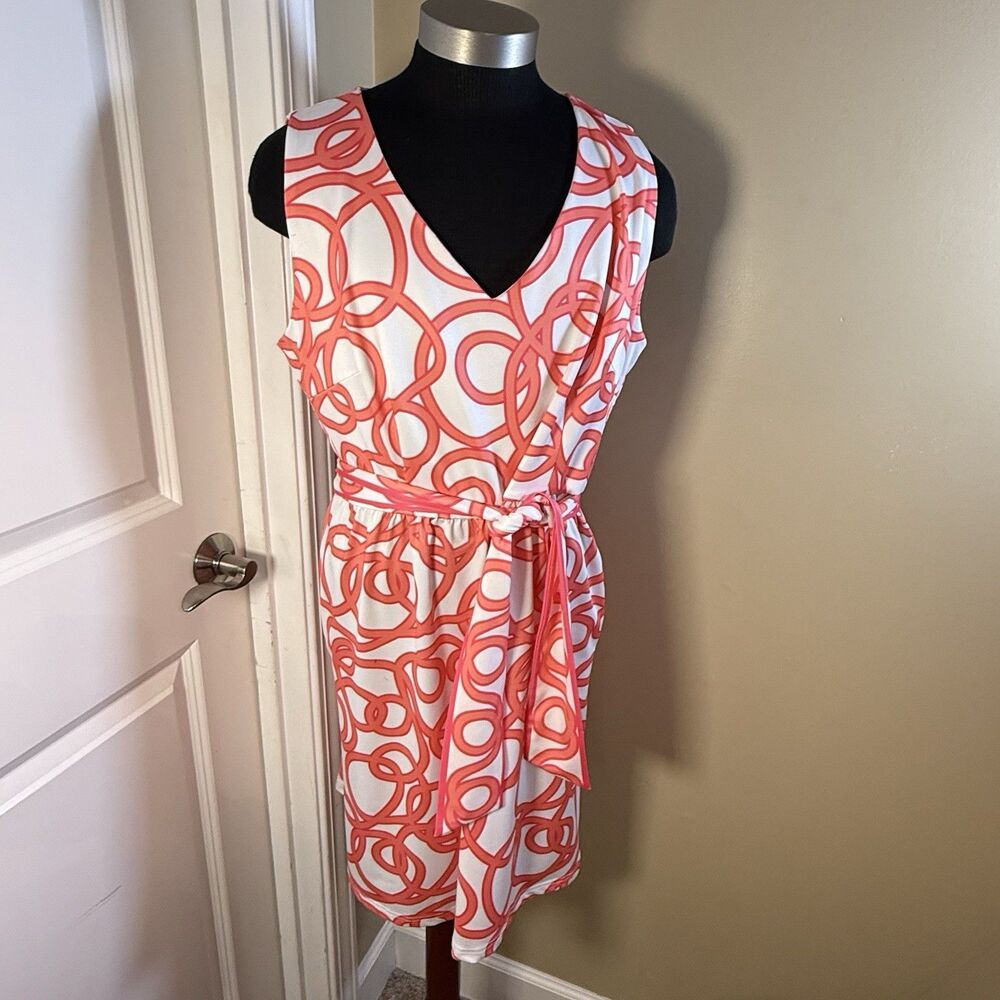 Gretchen Scott Designs V Neck Sleeveless Belted Goddess Dress With Pockets XL
